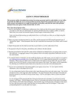 agency sweep program - American Reliable Insurance Company