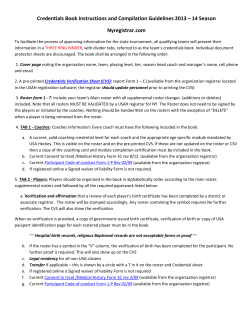 Credentials Book Instructions and Compilation