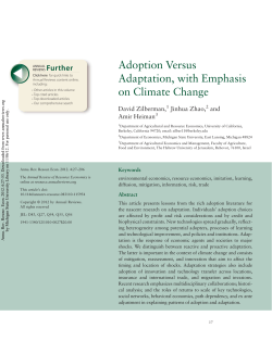 Adoption Versus Adaptation, with Emphasis on Climate Change