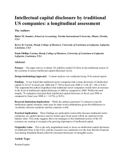 Intellectual capital disclosure by traditional US companies