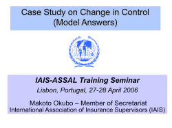 IAIS-ASSAL Training Seminar Lisbon, Portugal, 27
