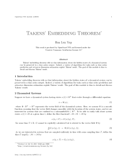 Takens` Embedding Theorem