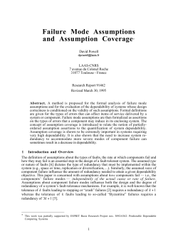 Failure Mode Assumptions and Assumption
