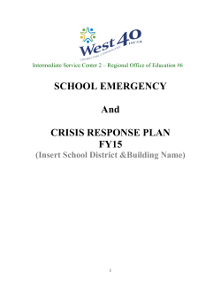 SCHOOL EMERGENCY And CRISIS RESPONSE