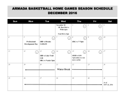ARMADA BASKETBALL HOME GAMES SEASON SCHEDULE