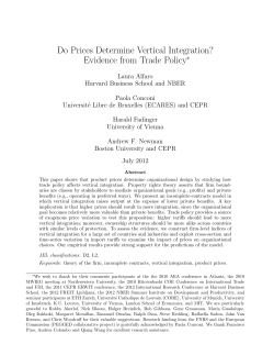 Do Prices Determine Vertical Integration? Evidence