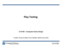 Play Testing CS 4730