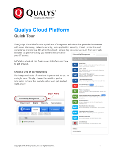 Qualys(R) Security and Compliance Suite Quick Tour