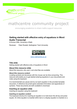 Getting started with effective entry of equations in Word