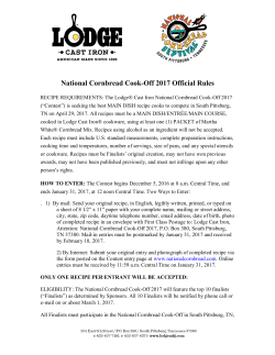 National Cornbread Cook-Off 2017 Official Rules