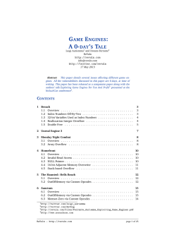 Game Engines: A 0-Day`s Tale