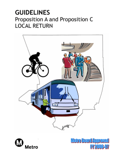 Guidelines - Proposition A and Proposition C Local Return