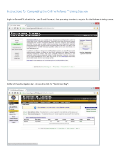 Instructions for Completing the Online Referee Training Session
