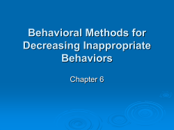 Decreasing Inappropriate Behaviors