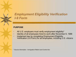 About Form I-9, Employment Eligibility Verification