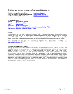 Environmental Regulation - Free Law School Outlines Professor
