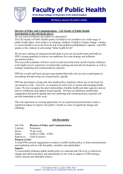 Policy Director JD - Faculty of Public Health