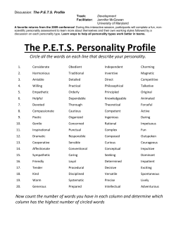 The PETS Profile