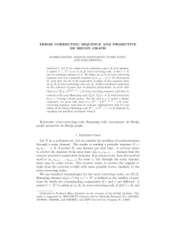 ERROR CORRECTING SEQUENCE AND PROJECTIVE DE