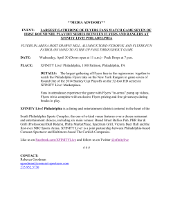 media advisory** event: largest gathering of flyers fans watch game