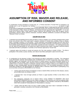 assumption of risk, waiver and release, and informed
