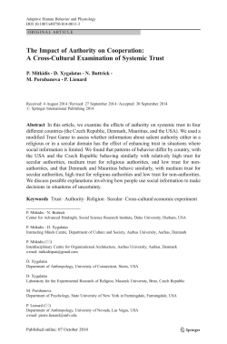 The Impact of Authority on Cooperation: A Cross