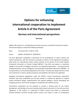 Options for enhancing international cooperation to