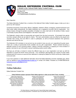 DALLAS DEFENDERS FOOTBALL CLUB A Member of the National