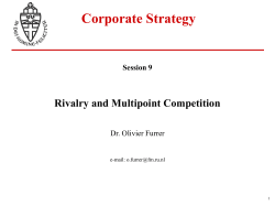 Corporate Strategy Session 9 Rivalry and