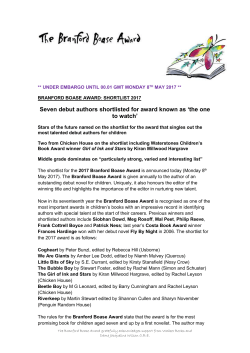 BBA Shortlist 2017 - Word Press Release