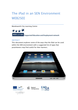 The iPad in an SEN Environment
