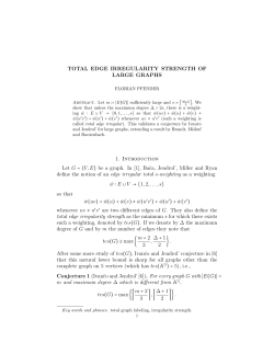 TOTAL EDGE IRREGULARITY STRENGTH OF LARGE GRAPHS 1