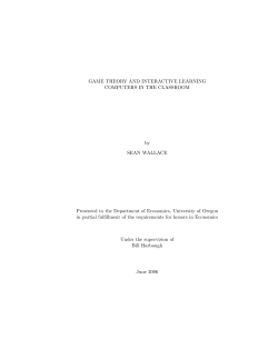 game theory and interactive learning: computers in the classroom