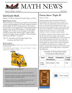 2nd Grade Math Module 7: Problems Solving with Length, Money
