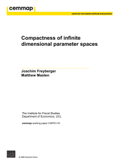 Compactness of infinite dimensional parameter spaces