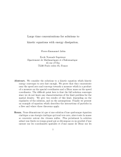 P.E. Jabin, Large time concentrations for solutions to kinetic