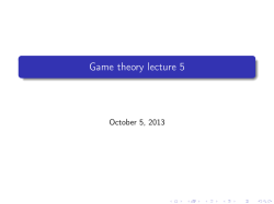 Game theory lecture 5