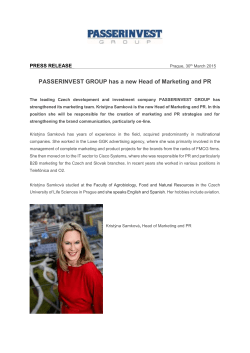 PASSERINVEST GROUP has a new Head of Marketing and PR