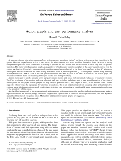 Action graphs and user performance analysis