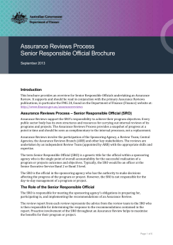 Assurance Reviews Process Senior