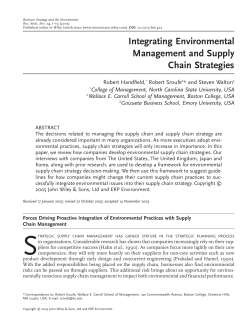 Integrating environmental management and supply chain strategies