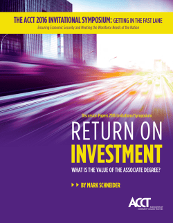 the acct 2016 invitational symposium: getting in the fast lane