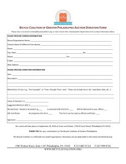 bicycle coalition of greater philadelphia auction donation form