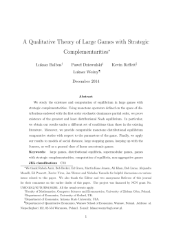 A Qualitative Theory of Large Games with Strategic