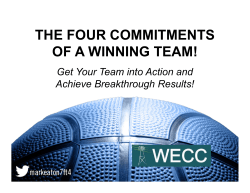 THE FOUR COMMITMENTS OF A WINNING TEAM!