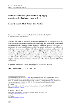 Behavior in second-price auctions by highly