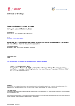 University of Groningen Understanding multicultural attitudes