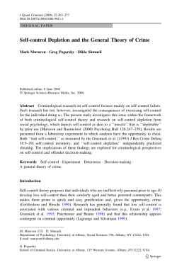 Self-control Depletion and the General Theory of Crime