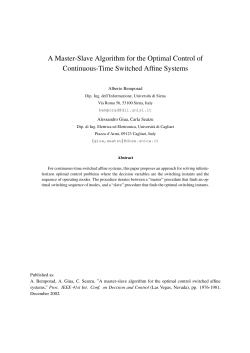 A Master-Slave Algorithm for the Optimal Control of Continuous