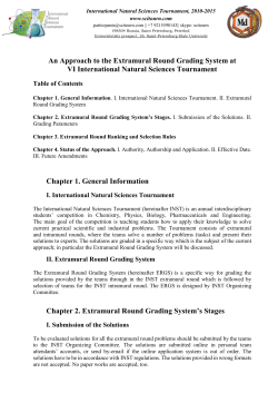 Extramural Round Grading System - International Natural Sciences